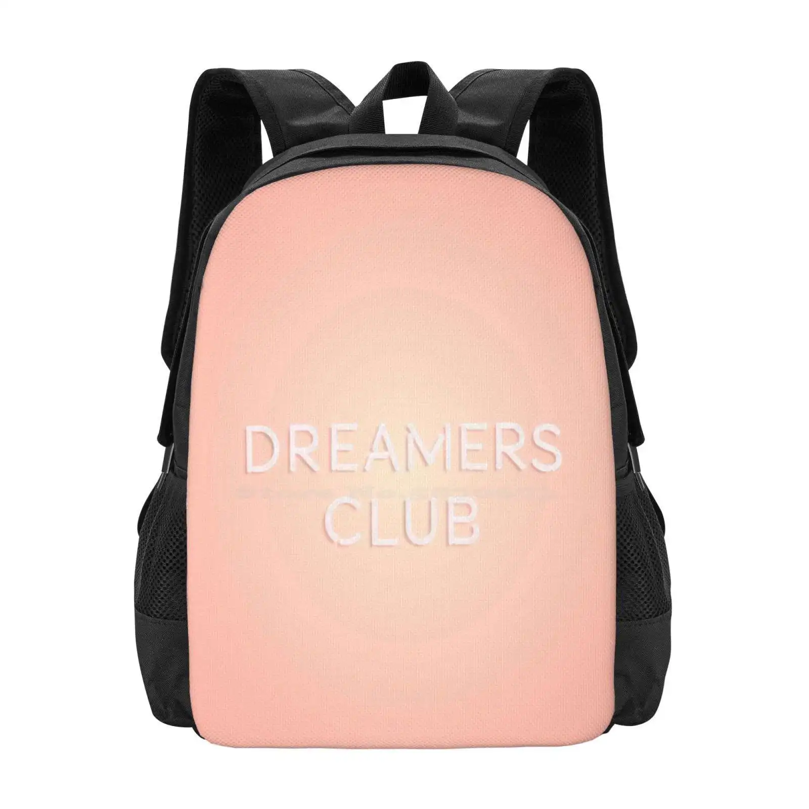 Dreamers Club Hot Sale Schoolbag Backpack Fashion Bags Neon Typography Gradient Pastels Dreamers Club Summer Orange Yellow