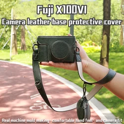 Suitable for Fuji X100VI base leather case x100VI silicone protective case, dustproof and anti drop camera bag