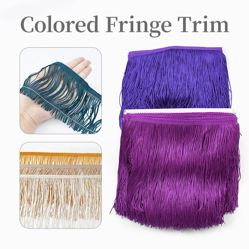 

5M Meetee 10-30cm Sewing Fringe Tassels Clothes Curtain Decorative Trimmings Stitching Latin DressesLace Tassel DIY Accessories