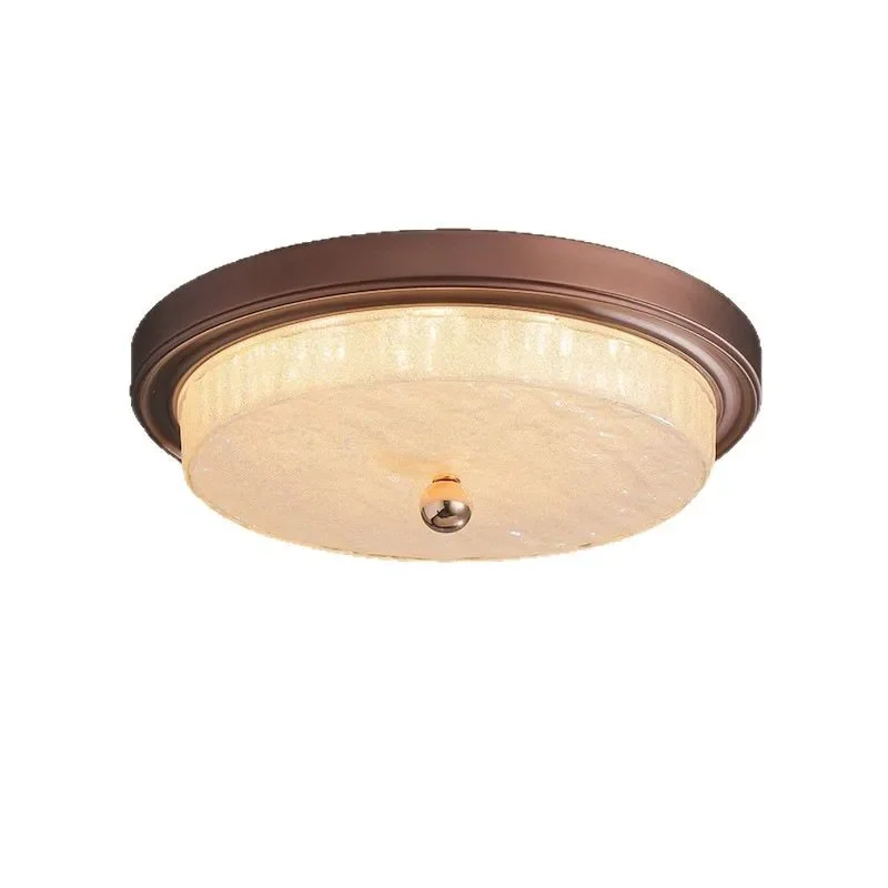French medieval bedroom ceiling light, American retro light luxury corridor water pattern glass dining room light