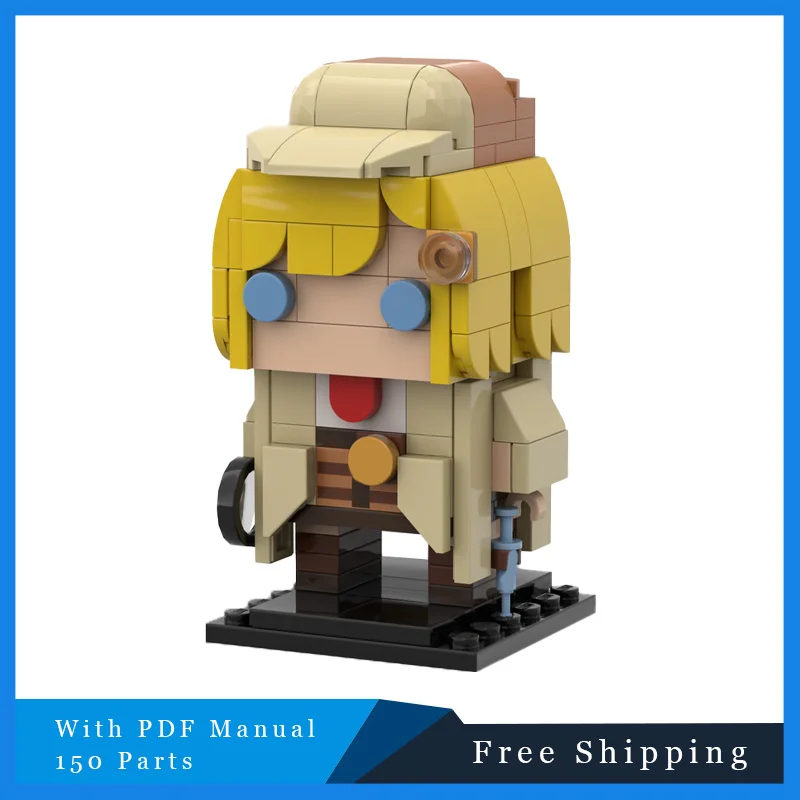 

150-детали, знаменитые игры, приключенческие детективные персонажи, желтые короткие волосы, Brickheadz, строительный блок, модель, детские игрушки на день рождения