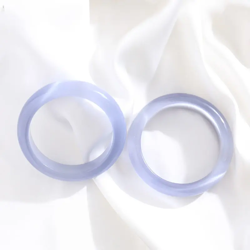 Exquisite Jewelry Real Jade Bracelets 7A Blue Chalcedony Women Bangles Add  Jadeite Accessories Lucky