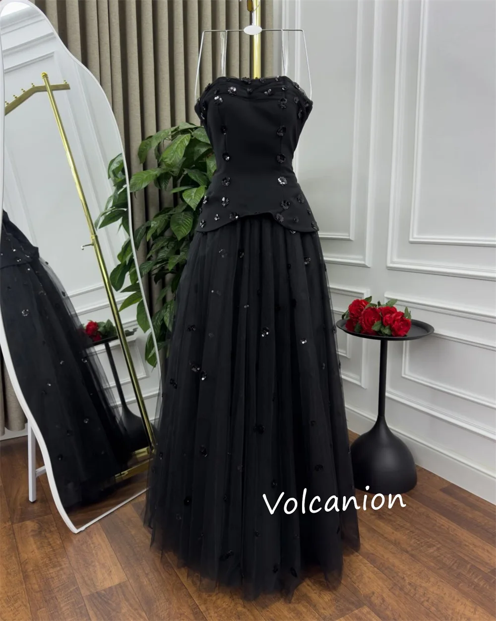 Gaun Panjang Tanpa Tali A-line Manik-manik Berpayet Jersey Kustom Pencocokan Mode Homecoming Acara Dipesan Lebih Dahulu