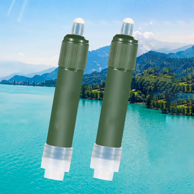 1pc Outdoor Mini Camping Purification Water Filter Straw TUP Carbon Fiber Water Bag for Survival Or Emergency Supplies