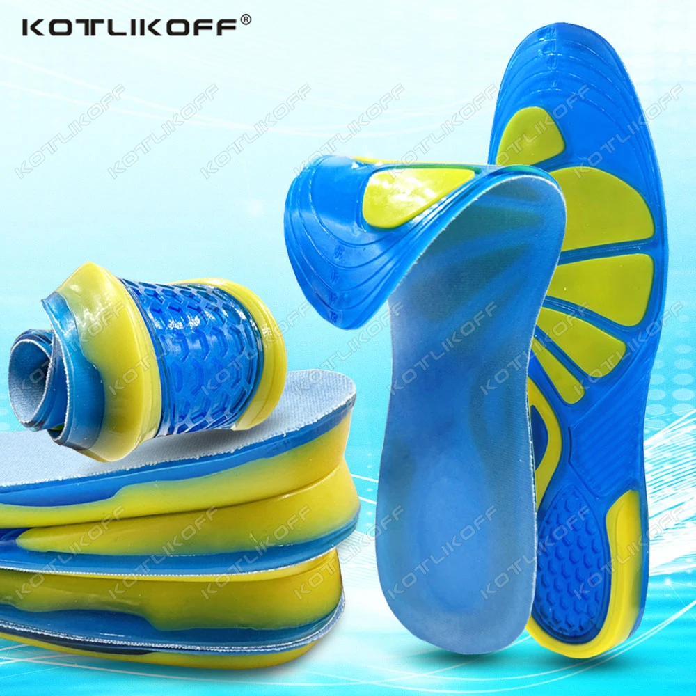 Gel Silicone Orthopedic Insoles Thick Elastic Soft Anti-slip Shock Absorption Arch Support Orthotic Pads for Sports Shoes Pads