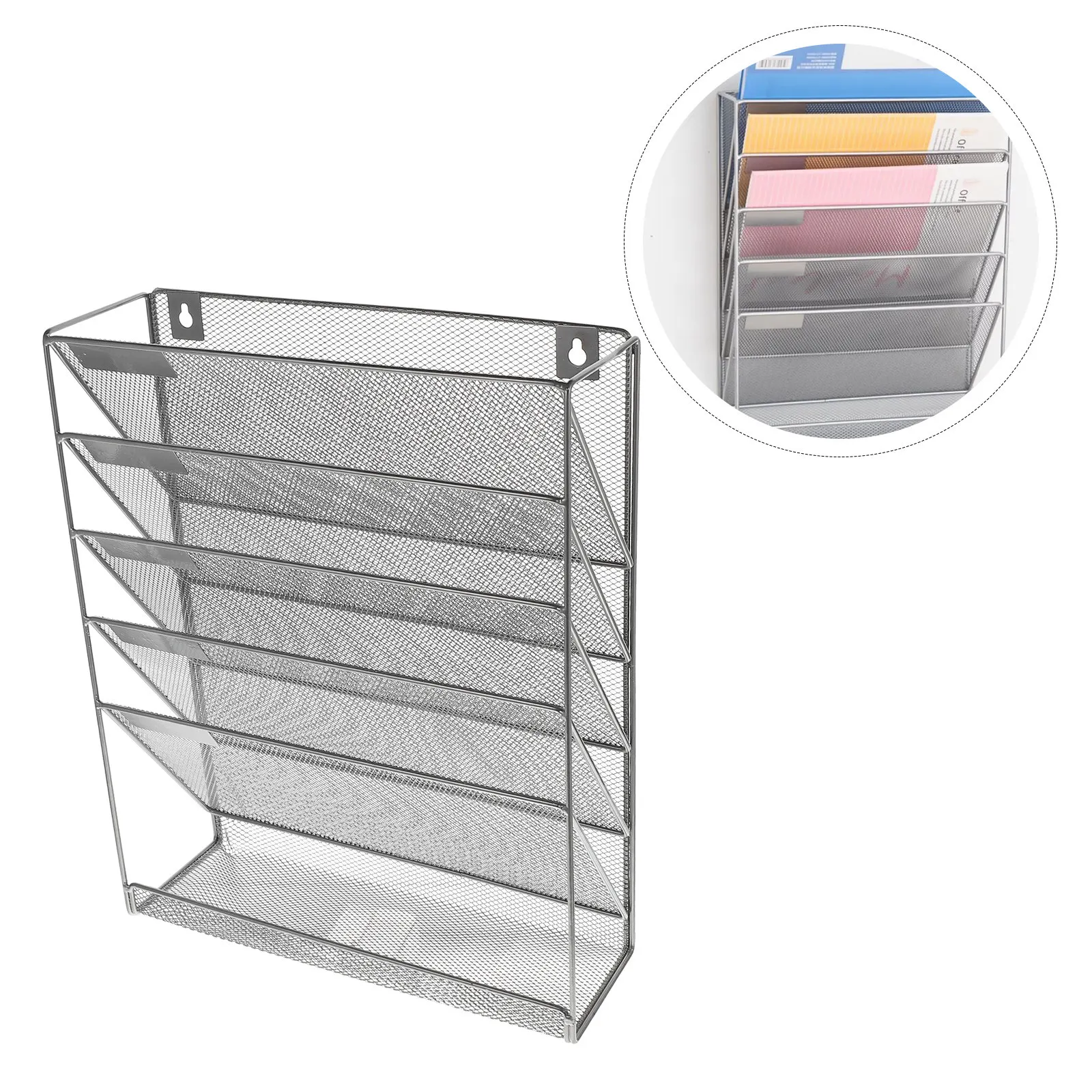 

Настенная полка для файлов, 1 шт., сверхпрочная, из железа, органайзер для документов, гладкая, устойчивая к ржавчине, офисная полка для хранения файлов и книг