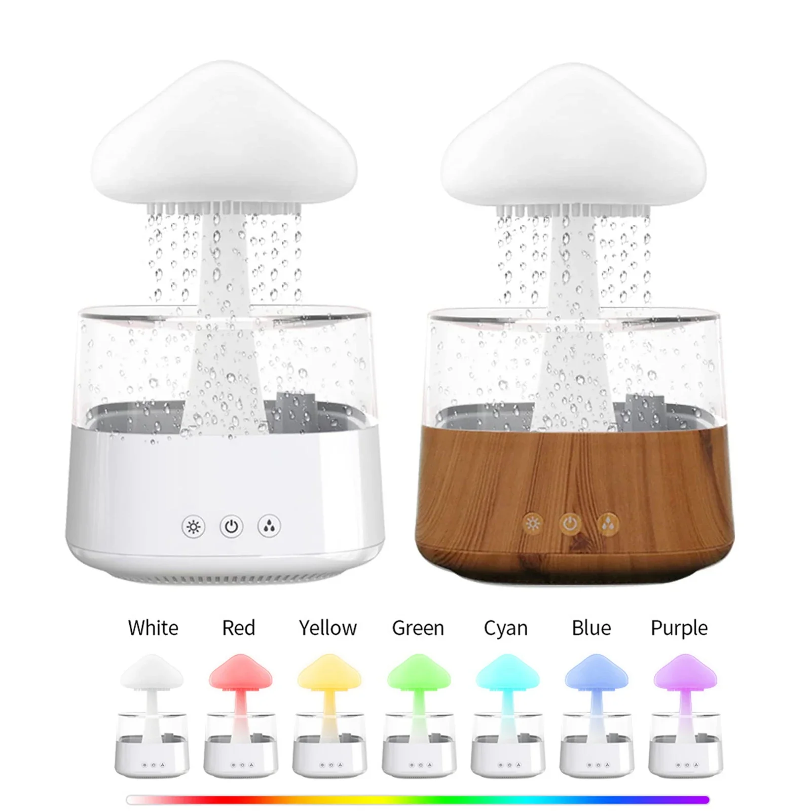 Humidificador de aire con forma de seta, humidificador de 300ML con luz nocturna colorida, alivia la fatiga de la piel, regalos para amigos y familiares