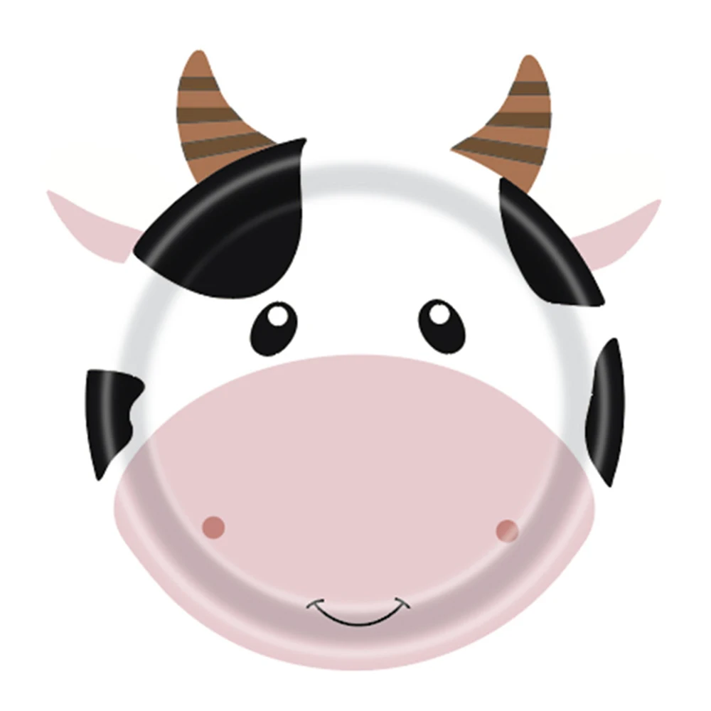 10 stücke Bauernhof Tiere Party Pappteller Hahn Schwein Kuh Schafe Einweg Platten Kinder Geburtstag Dekor Cartoon Tiere Geschirr Platten – Detail 5