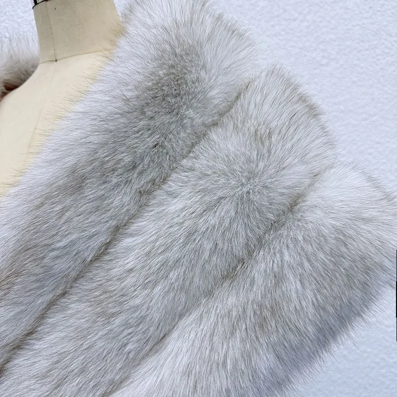 2025 novo estilo coreano falso pele de raposa roubou envoltório feminino inverno quente capa de pelúcia cachecol elegante noite wear xale