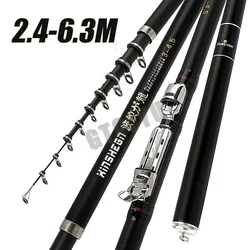 Telescopic Portable Rotary Rocky Fishing as2.7M,3.6M,4.5M,5.4M,6.3M Fishing Rod Travel Sea Boat Rock Fishing Rod Carp Rod