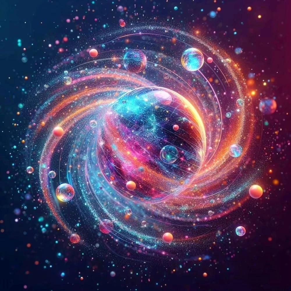 Cosmic Spiral with Glowing Planets Oil Painting By Numbers on Canvas Wall Decoration for Room Handmade Hobby Gift Frameless