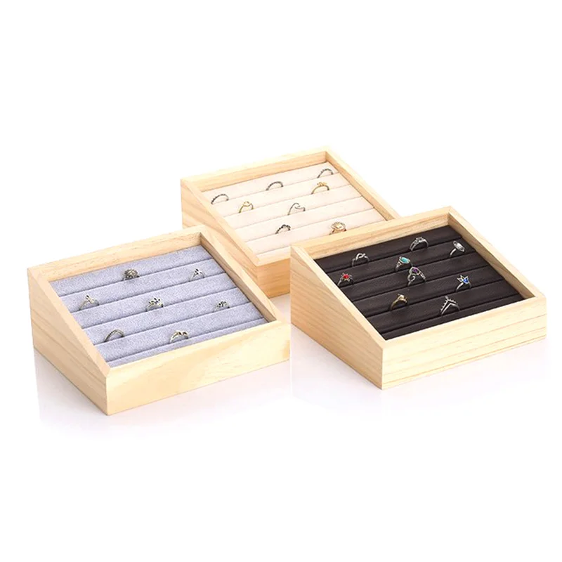 

Jewelry Display Ring Tray Natural Bamboo And Wooden Rectangular Ring Display Tray Jewelry Display Counter