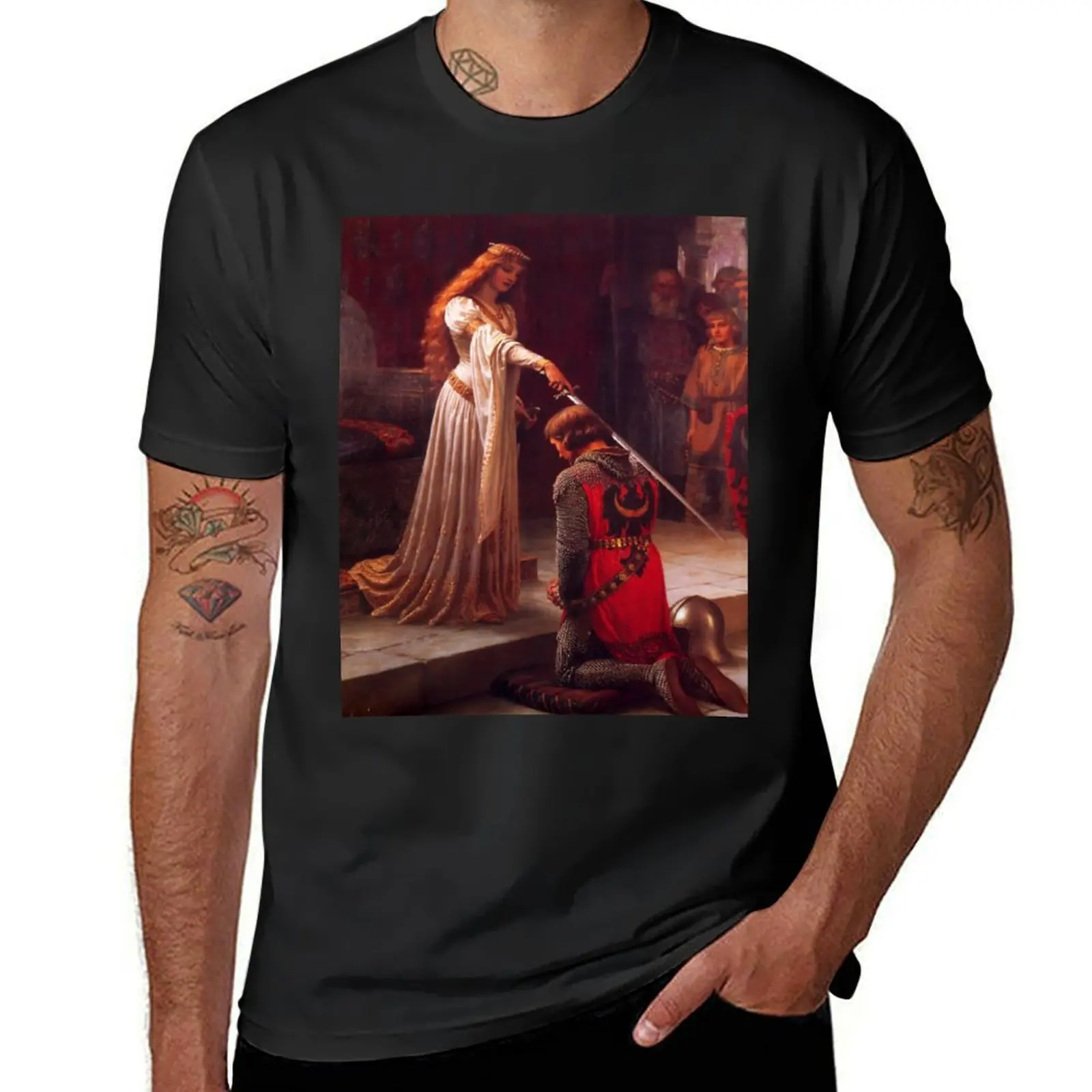 

Edmund Blair Leighton - The Accolade T-Shirt quick drying Blouse mens workout shirts