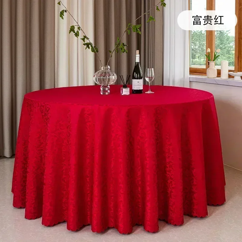 

LXS22 2024 New Table cloth polyester tablecloth round table cloth circular solid white