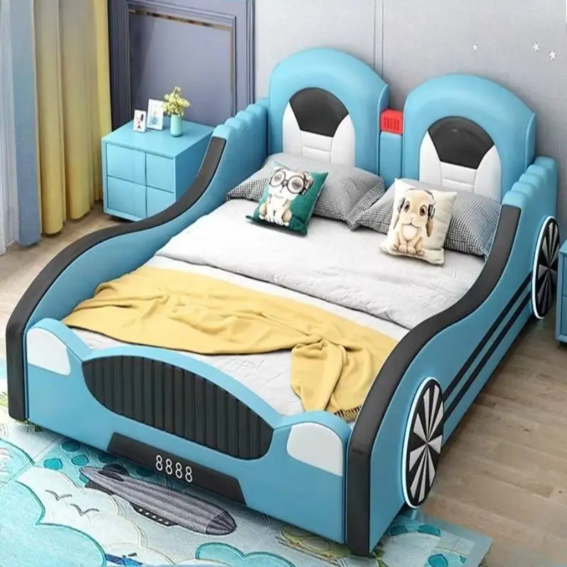 سرير أطفال أبيض بسيط فاخر وآمن وبسيط وسرير أطفال مخصص بتصميم خشبي وحديث مضاء لصب أثاث منزلي للرضع