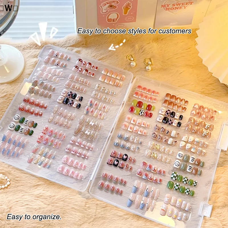 〔W〕Fake Nail Tip Storage Box Large Capacity Exhibition Display Board DIY Photo Prop Board Simple Storage Box〔Winter1〕