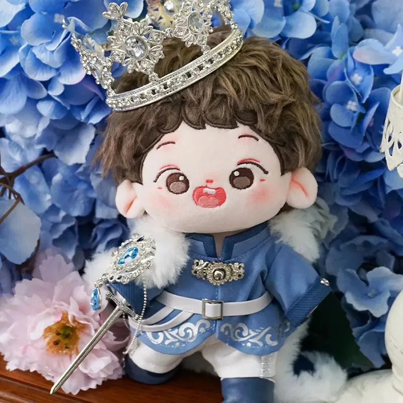 Novo anime 20cm brinquedo de boneca de pelúcia de algodão puro, duke king cosplay, capa, coroa, sapatos, conjunto de roupa de boneca, para presente de aniversário de menino de menina
