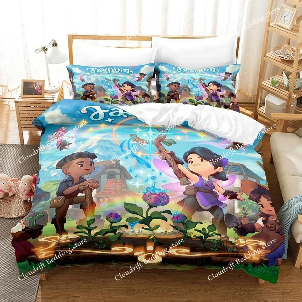 

New Fae Farm Bedding Set Single Twin Full Queen King Size Bed Set Adult Kid Bedroom Duvetcover Sets 3D Print Anime Bed Sheet Set
