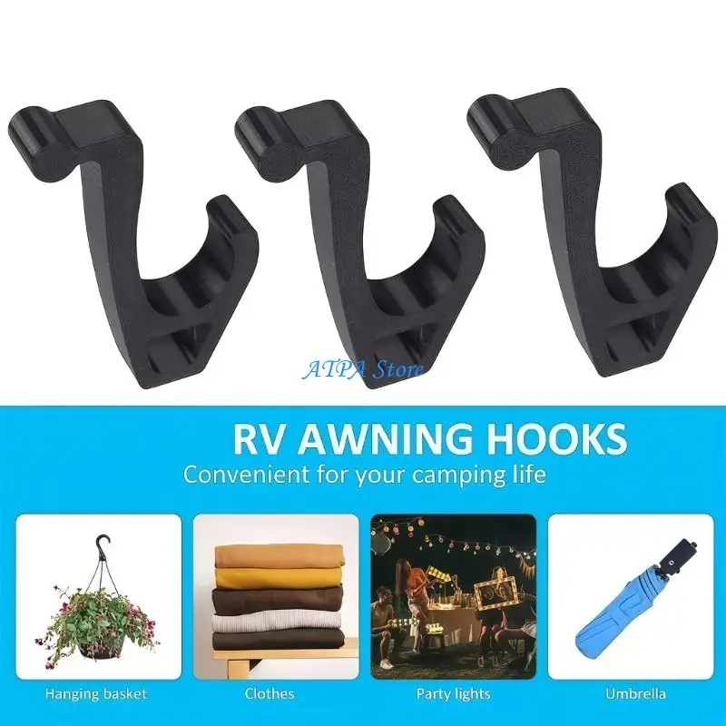 U13C Awning Area Hook for Outdoor Use, Slide In Hook for Small Gear