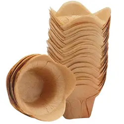100pcs Lotus Style Cupcake Liner Baking Cup Tulip Muffin Cupcake Paper Cup Oilproof Cake Wrapper Bakeware Pastry Tools