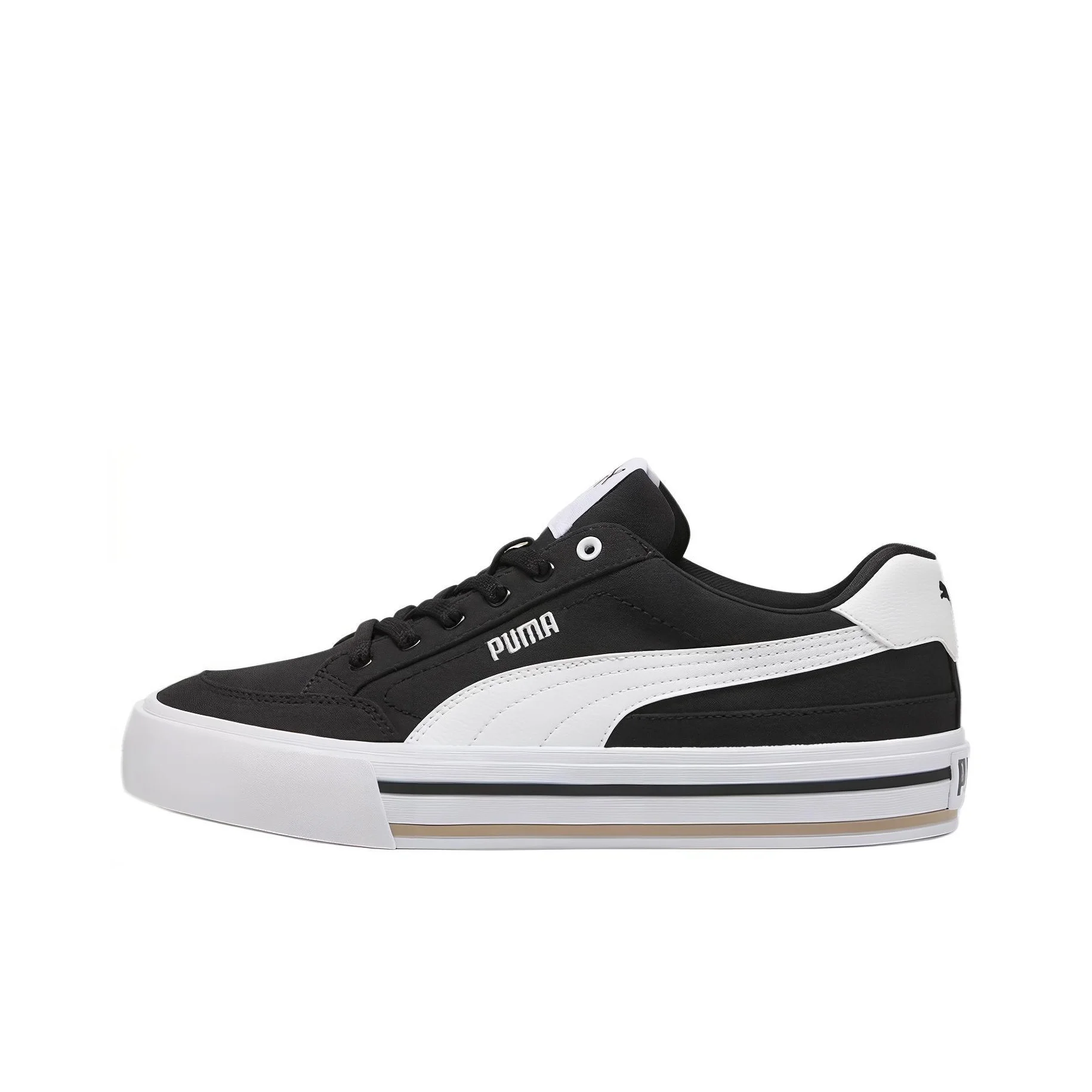 puma-court-classic-vulc-fabric-low-top-skateboard-shoes-unisex-black-white-396353-03