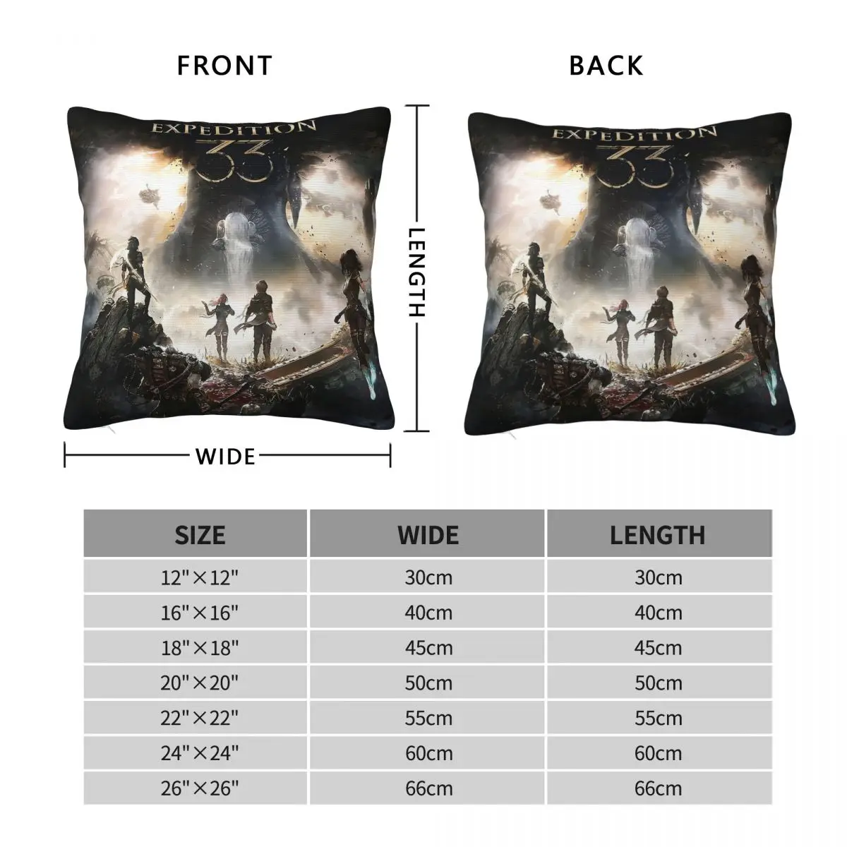 Clair Obscur Expedition 33 Square Pillowcase Polyester Linen Velvet Pattern Decorative Pillow Case Cushion Cover Wholesale 45x45