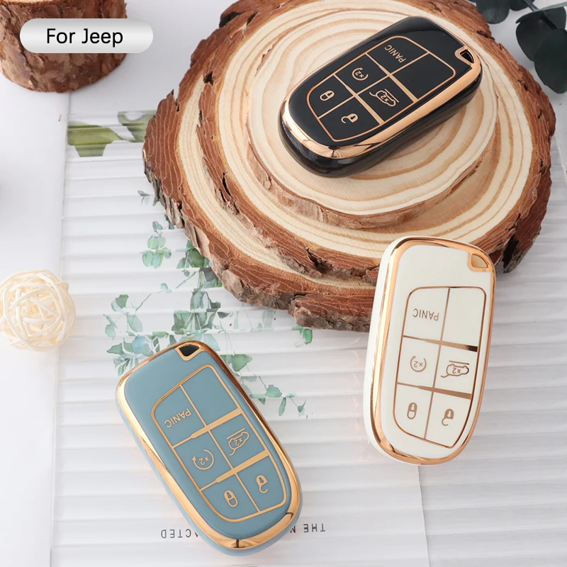 

TPU Car Key Case Cover Protection Shell for Jeep Renegade Compass Grand Cherokee for Chrysler 300C Wrangler Dodge Accessories