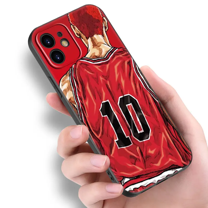 Anime Slam Dunk Basketball Black Phone Case For Apple iPhone 15 14 13 12 Mini 11 Pro MAX XR X XS 7 8 Plus SE 2020 2022 Cover