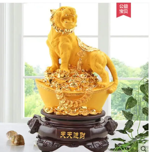 

Sand Gold Golden Tiger Decoration Home Television Cabinet Museum Erection Office crafts Wedding crafts