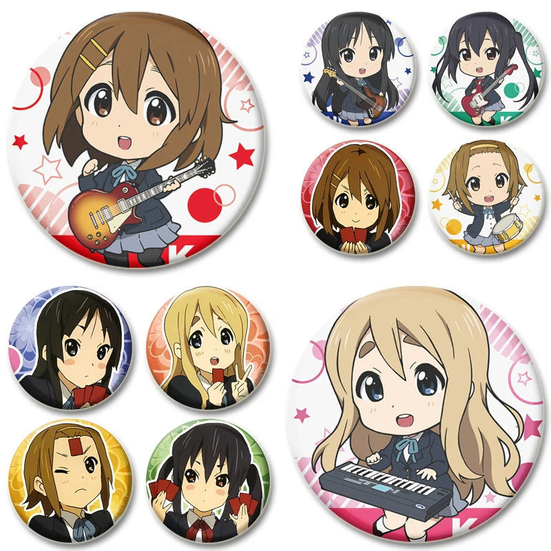 Hirasawa Yui,Kotobuki Tsumugi,Akiyama Mio,Tainaka Ritsu Anime Badge Cartoon Cosplay Exquisite Cute Brooch Pins for Backpack Gift