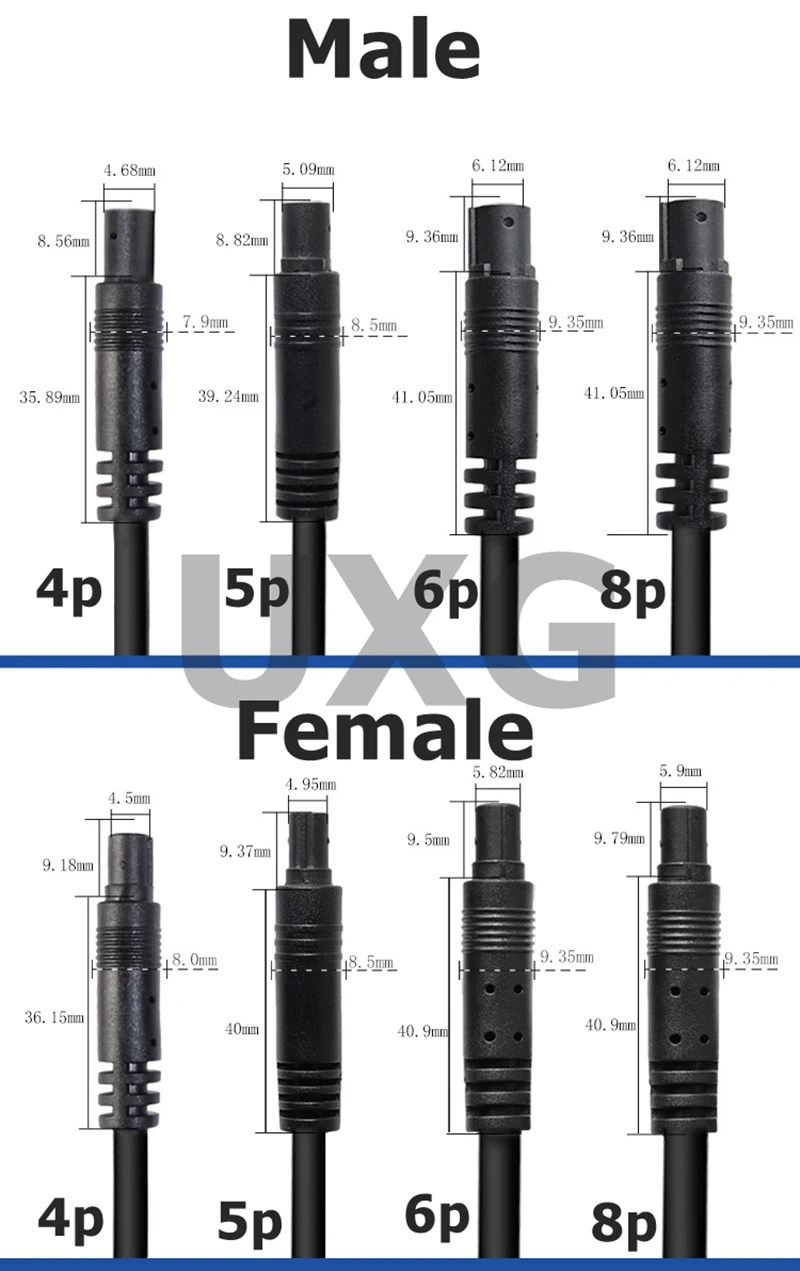 4-polig 5-polig 6-polig 8-polig Stecker-Buchse-Kabel Auto-DVR-Kamera-Verlängerung kabel HD-Monitor Fahrzeug Rückfahr kamera kabel