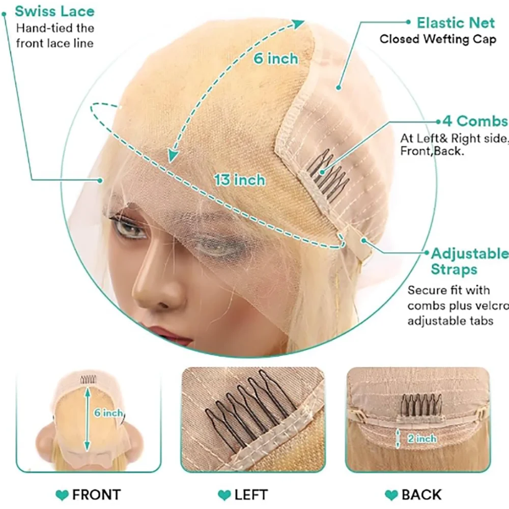 13x6Blonde 200Density Bone Straight Hd Transparent 613Lace Frontal Wig 36Inch Brazilian 100%Human Hair Lace Front Wigs For Women