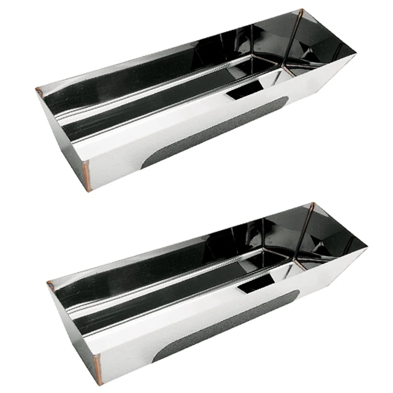 2X 12HRG Non Slip Contoured Stainless Steel Heliarc Mud Pan, 14Inch