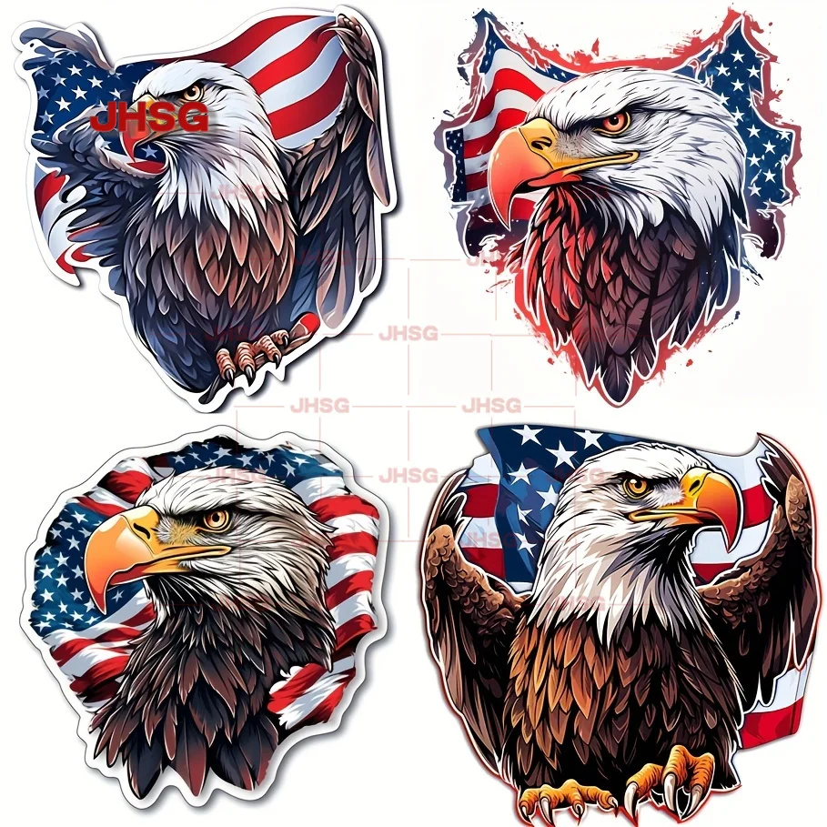 

Bald Eagle American Flag Car Stickers Window Bumpers Motorcycle Tank Racing Helmets Waterproof Vinyl Decal Decoration
