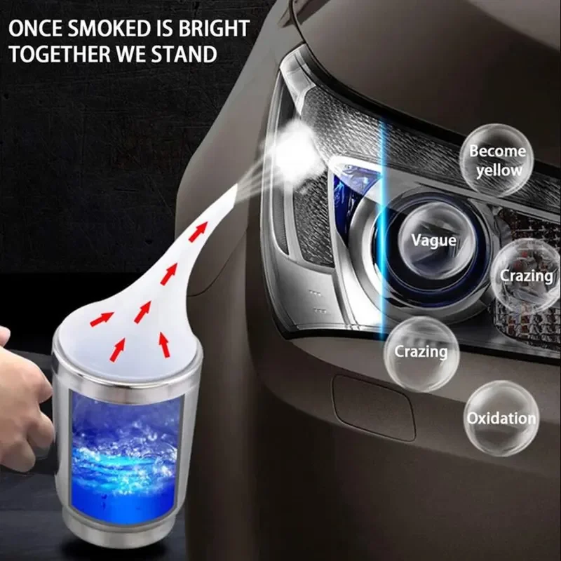 Headlight Polisher Liquid Evaporator, Polymer Liquid, Chemical Polishing, Headlight Restoration Kit