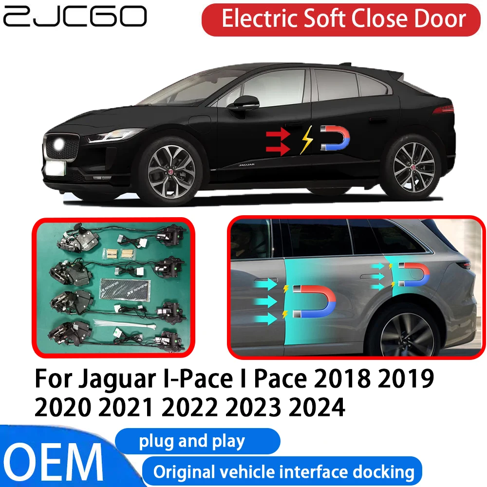 

ZJCGO for Jaguar I-Pace I Pace 2018~2024 Car Automatic Electric Soft Close Door Closer System OEM Plug and Play Comfort Closing
