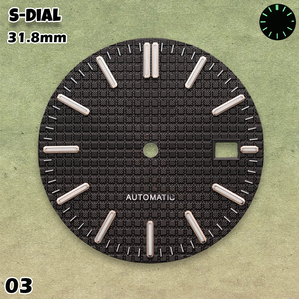 NG S Logo 31.8mm Royal Oak Dial NH36/NH35 movements Green Luminous High Quality Watches for men Watch Modification Accessories view 2