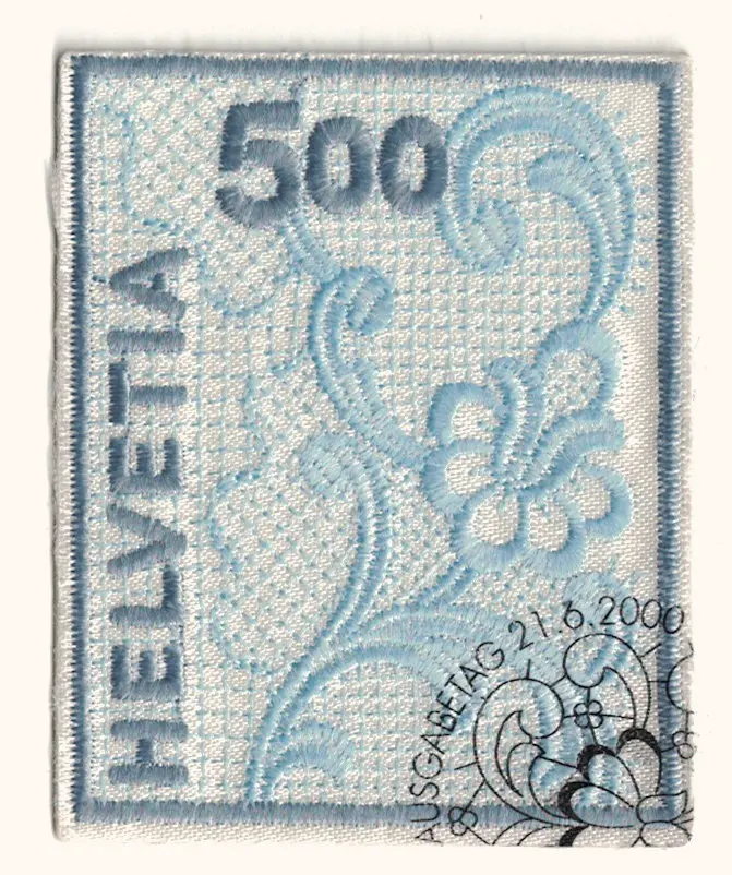 

Швейцария Почта 2000 года Первый в мире вышитый цветок для печати 1, используемые Коллекционные почтовые марки, материал для скрапбукинга