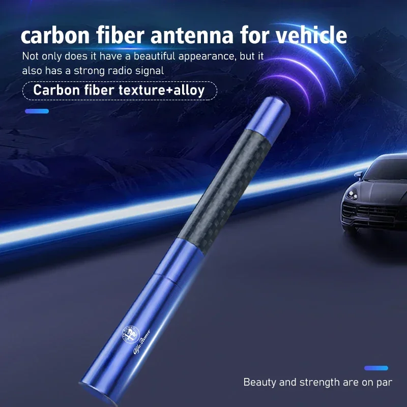 Antena Corta de Fibra de Carbono para Auto, Receptor de Radio FM Metálico, Accesorios para Alfa Romeo 159 Giulietta Giulia 147 Mito 156 159 166 GT