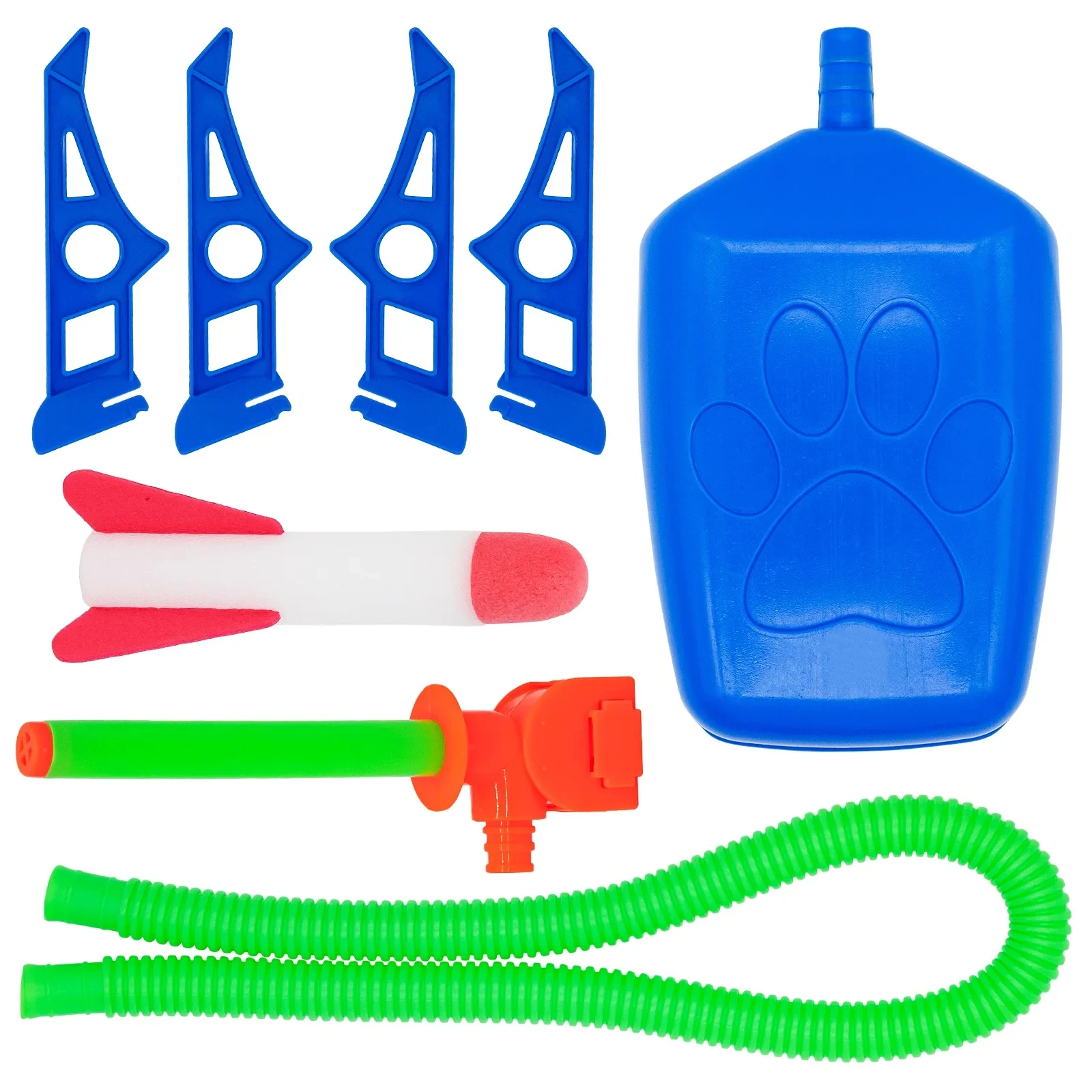 런처 풋 에어 펌프 페달 장착 야외 비행 로켓, EVA 프레스 폼, 어린이 스포츠용 듀얼 토이, 발광 방출 플래시 발사