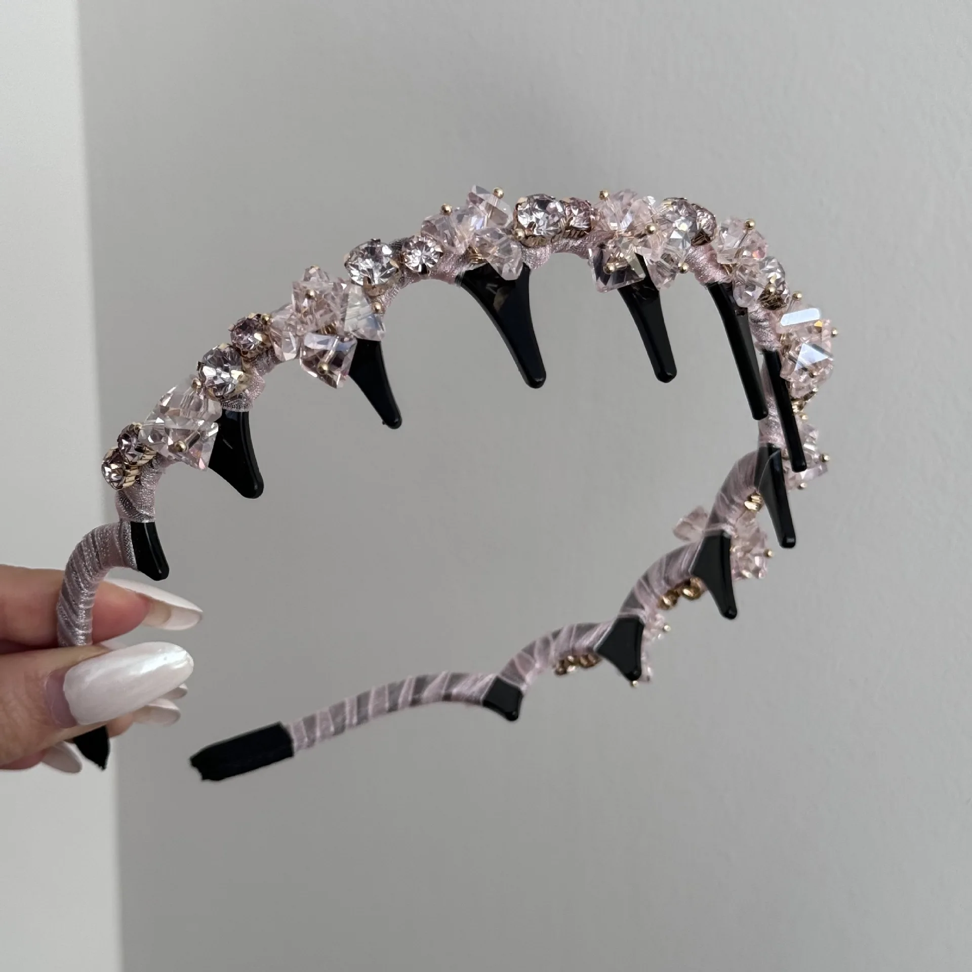 

Rhinestone Shiny Head Hoops Hair Bands Women Luxury Korean Bezel Headbands Ladies Fashion Dating Party Hair Accessories Headwear