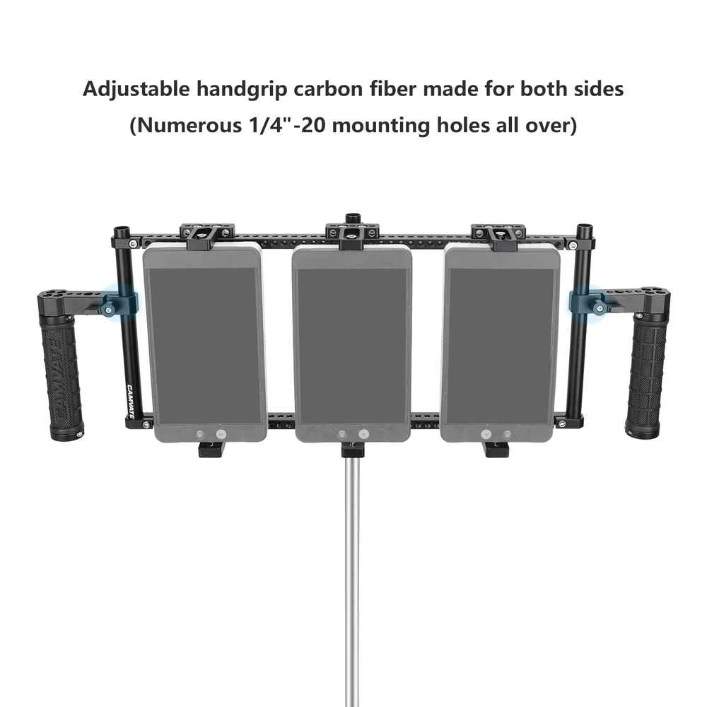 Клетка для монитора директора CAMVATE с тройным креплением для монитора и двойными резиновыми ручками для мониторов директора 5 и 7 дюймов