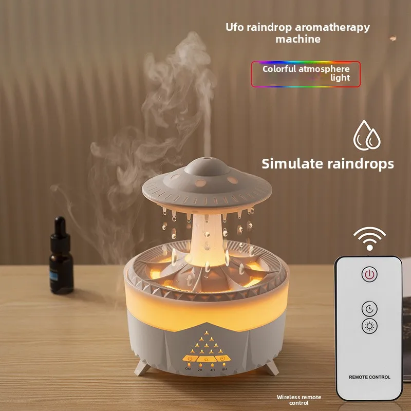 

New Cloud Raindrop Humidifier Colorful Aromatherapy Machine Household Rain Mushroom Rain Aromatherapy Machine