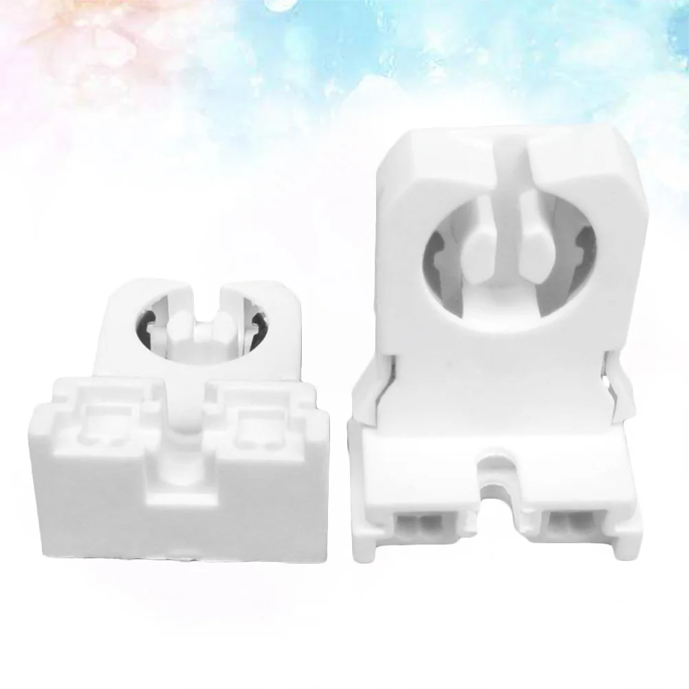 50Pcs Non-Shunted Durable Lamp Holder White Socket Easy Install for Home Office Bedroom Fluorescent Light Fixtures
