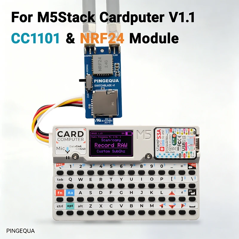 M5stack CardPuter CC1101 NRF24L01 RF 2-IN-1 Module, Development Board, 433MHz & 2.4G with Bruce Firmware, Plug & Play