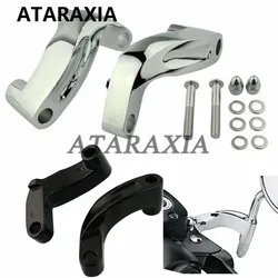 Black Chrome Motorcycle Mirror Riser Relocation Extension Adapter Adaptor Kit Mirror Relocation Adapters For Harley 2006-20014