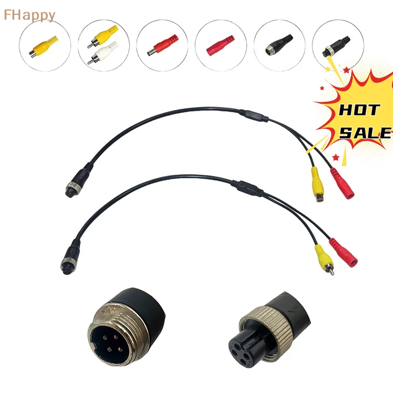1 Piece AV DC Power Converter Cable 4Pin Aviation Male To Female Adapter For Car Rear Camera Monitor DIY Accessory