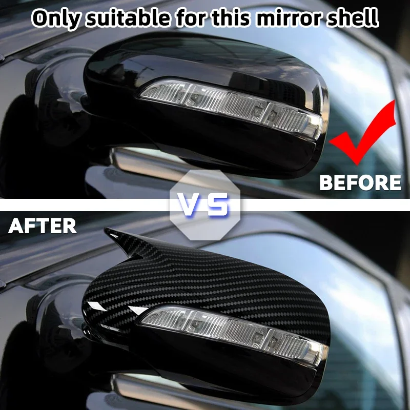 For Mercedes Benz E-Class W211 2006 2007 2008 Car Rearview Side Mirror Cover Wing Cap Exterior Door Housing Shell Trim ABS