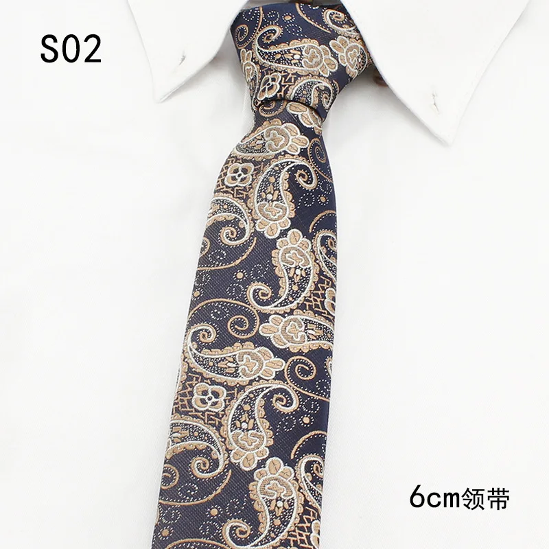 Nolvety Blue Floral Men Polyester Ties Slim Narrow Paisley Hombre Neckties Plaid Corbata Neckwear  for Party 6CM Holiday Present