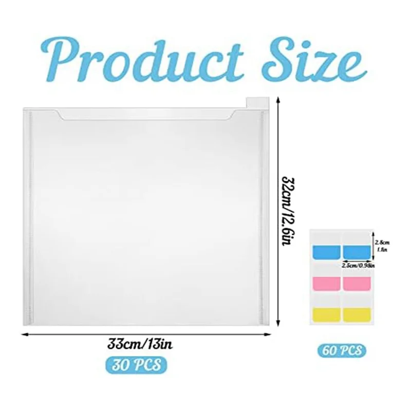 EDT-30 Piece Scrapbook Paper Storage Box With Adhesive Index Labels Craft Paper Storage For Vinyl Paper File Photos